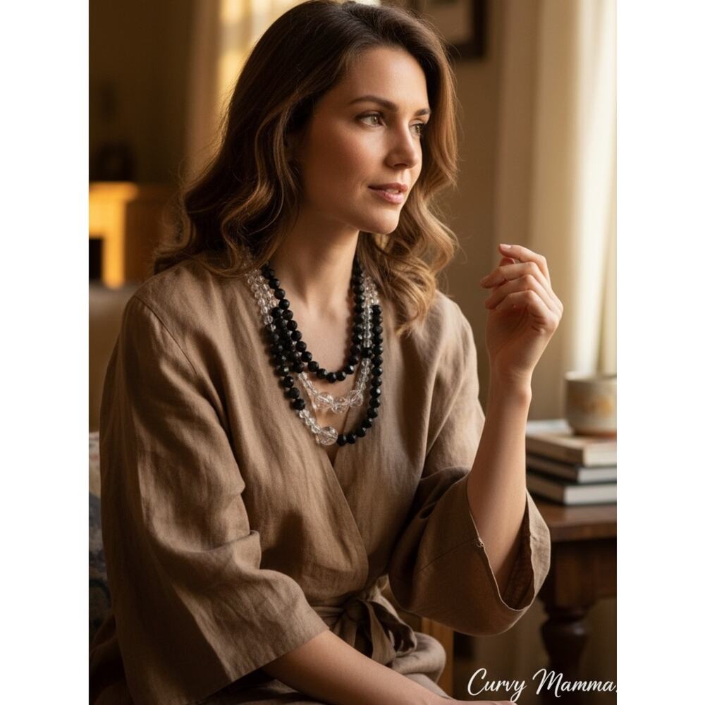Vintage Black Agate necklace - Picture 2 of 8